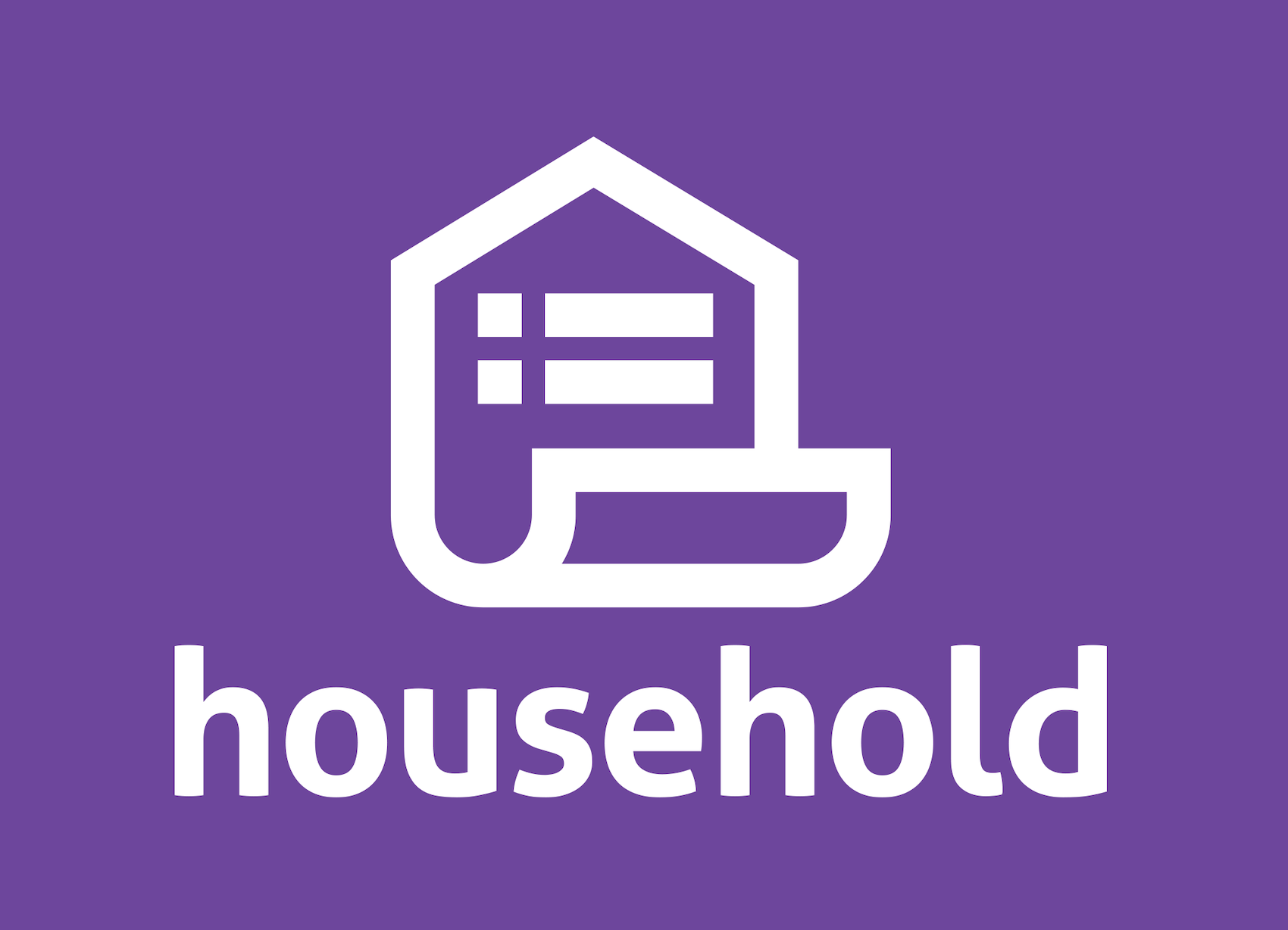 Household logo in white on a purple background